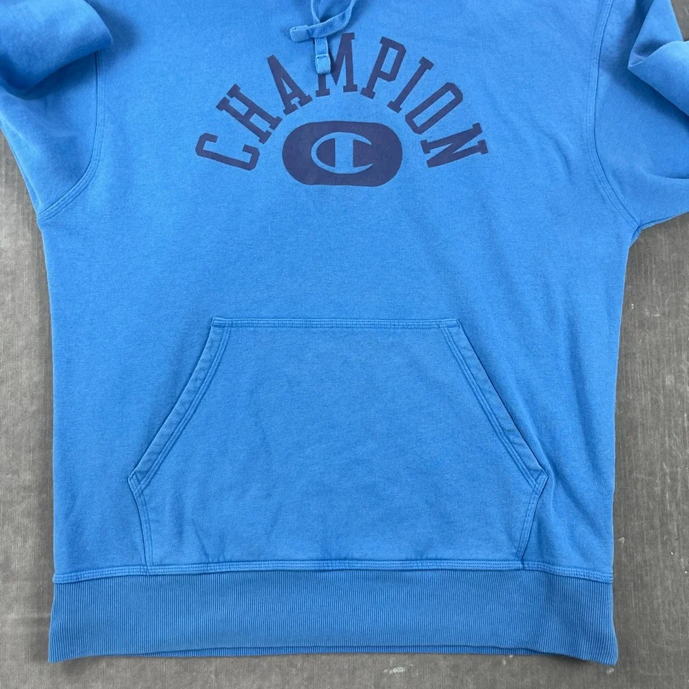 Champion Mens‎ Medium Blue Hoodie Pullover Graphic Logo S74705